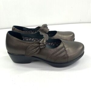 DANSKO Mary Jane Clogs Size 38 7.5-8 Ainsley Metallic Bronze Leather Shoes